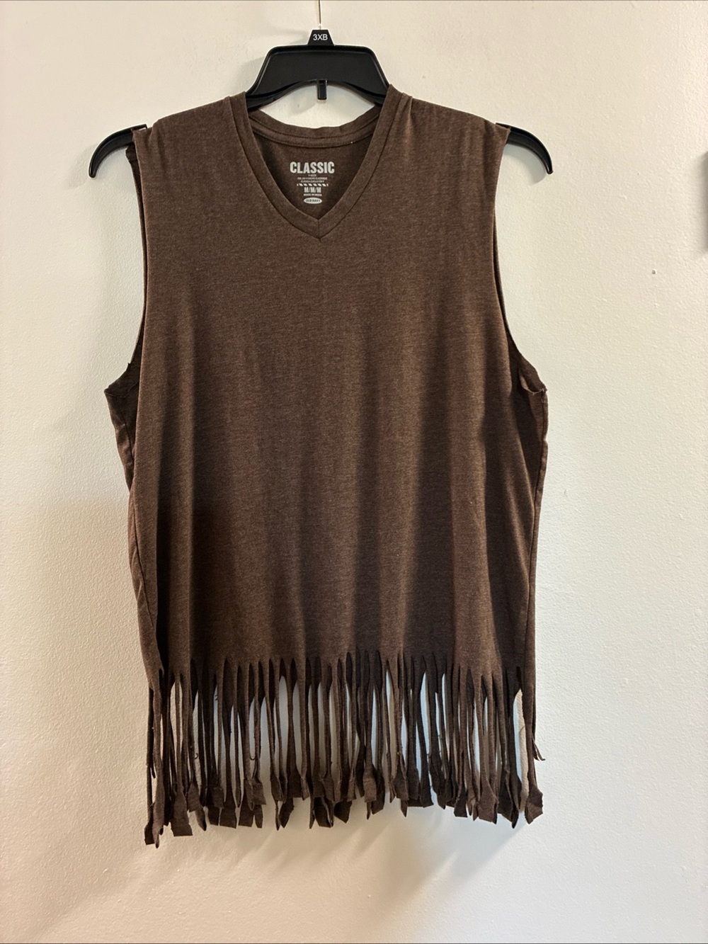 Old Navy Brown Sleeveless V-Neck Fringe Tank